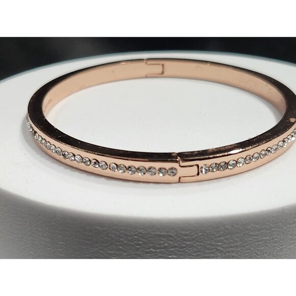 Kate Spade New York Pave Rose Gold Hinge Bangle Bracelet - Picture 4 of 6